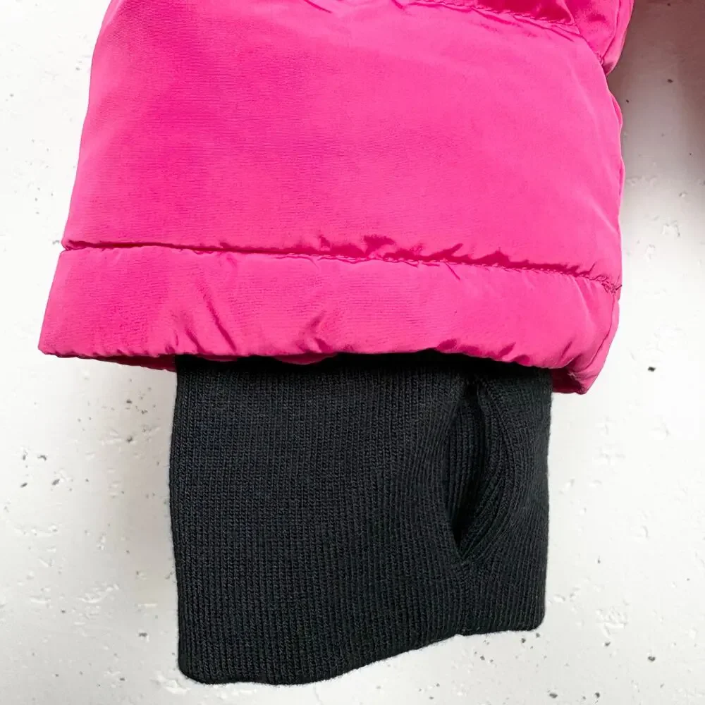 IVL Collective Puffer Jacket Pink Detachable Hood Zipper Pocket Size Medium
